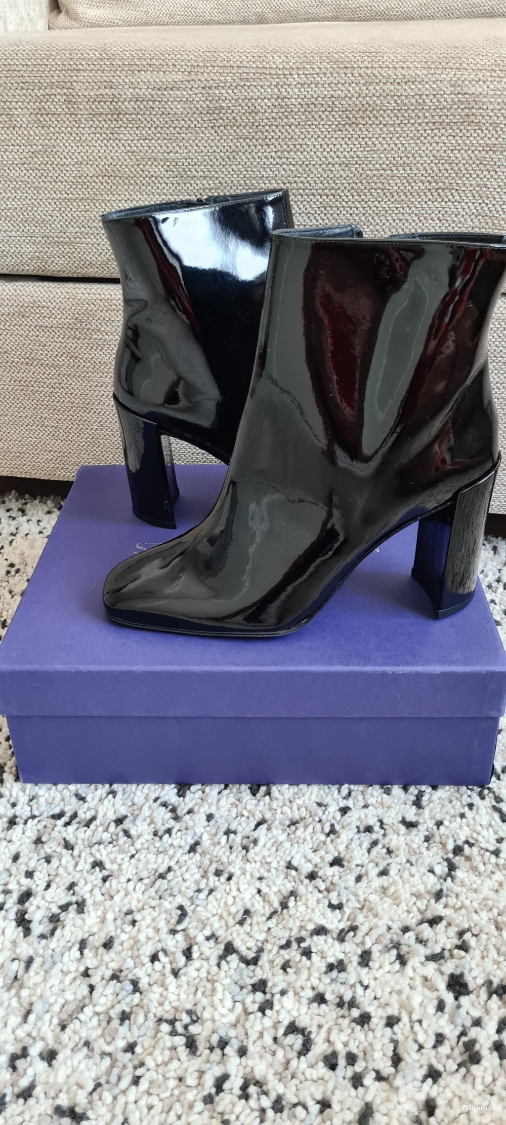 STUART WEITZMAN Patent-leather ankle boots,39