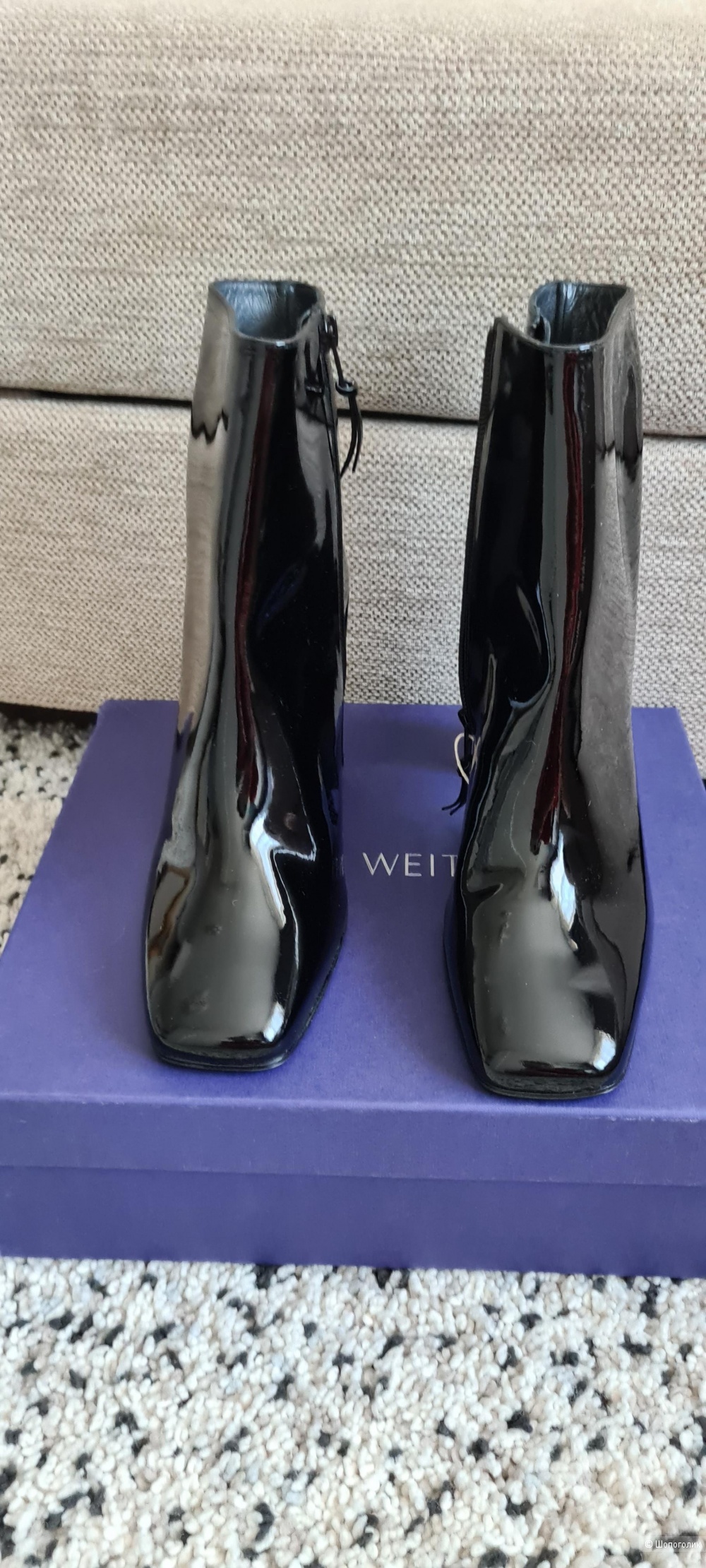 STUART WEITZMAN Patent-leather ankle boots,39