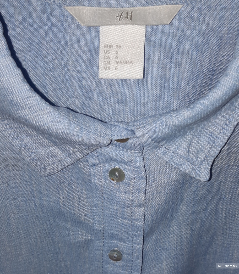 Льняная рубашка h&m, размер eur 36