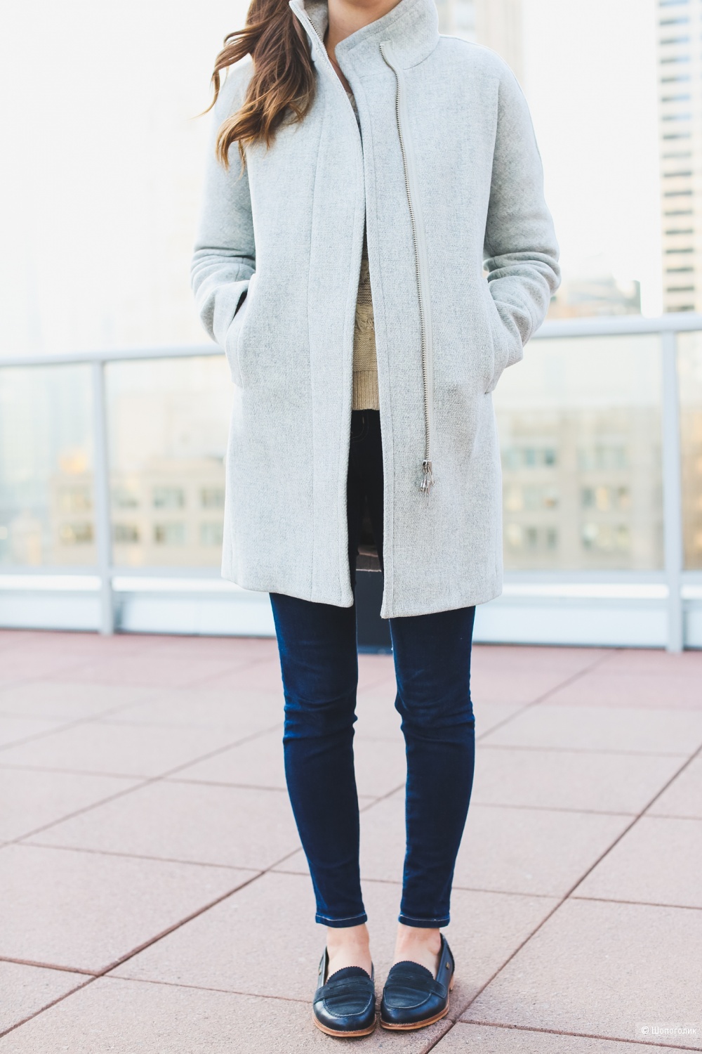 Пальто-кокон J CREW, размер 46-48.