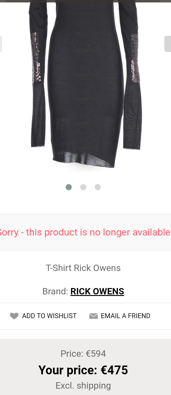 Rick Owens,платье - футболка, S