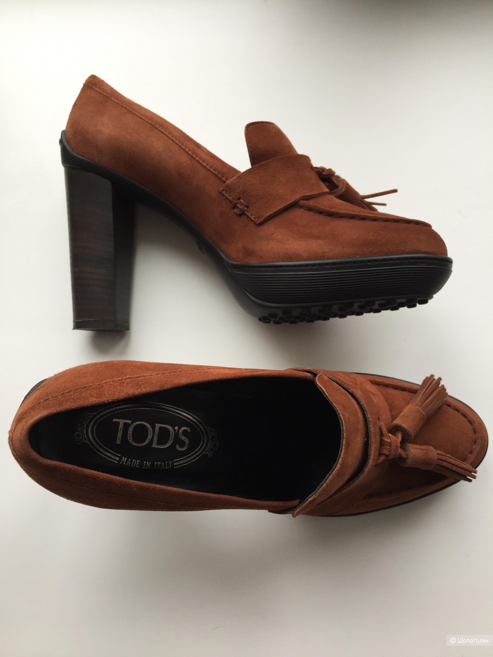 Туфли-лоферы на каблуке Tod's