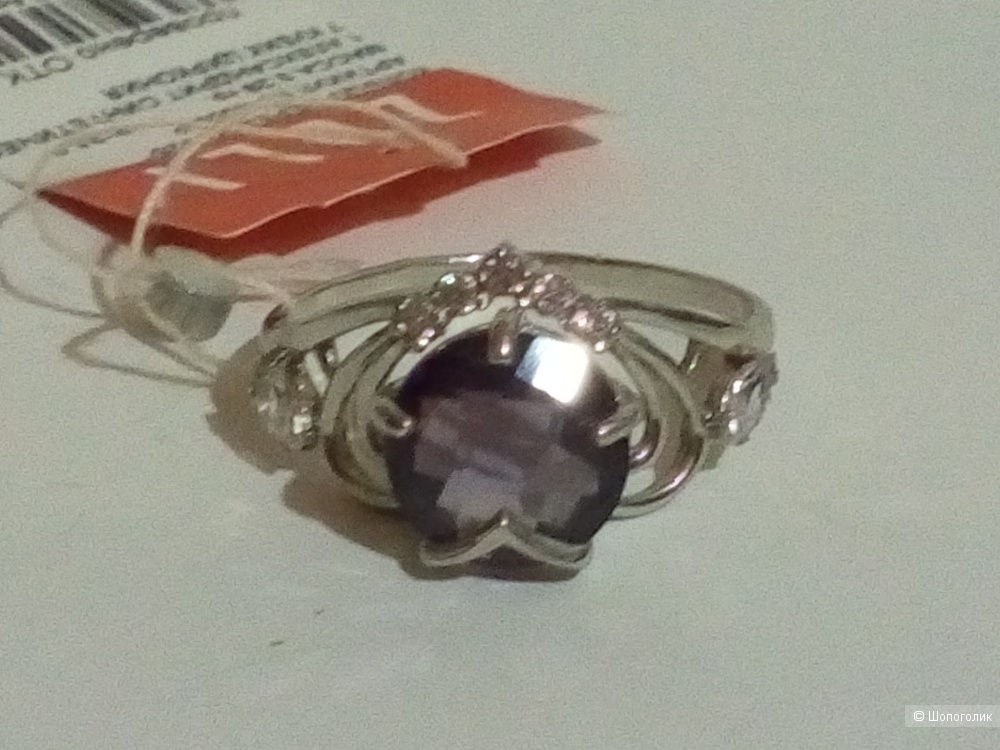 Кольцо с александритом и цирконием, серебро 925*, ZOLI