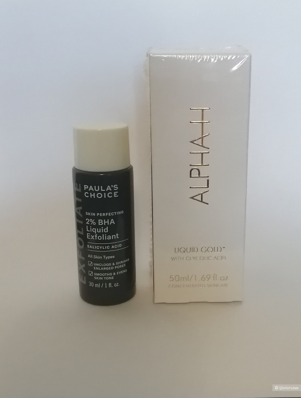 Средства для лица с кислотами Alpha H Liquid Gold и Paulas choice