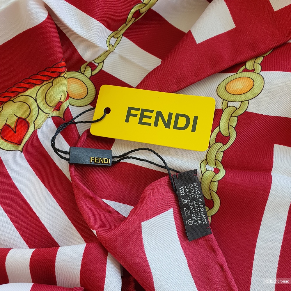 Платок Fendi шелк (красно-белый)