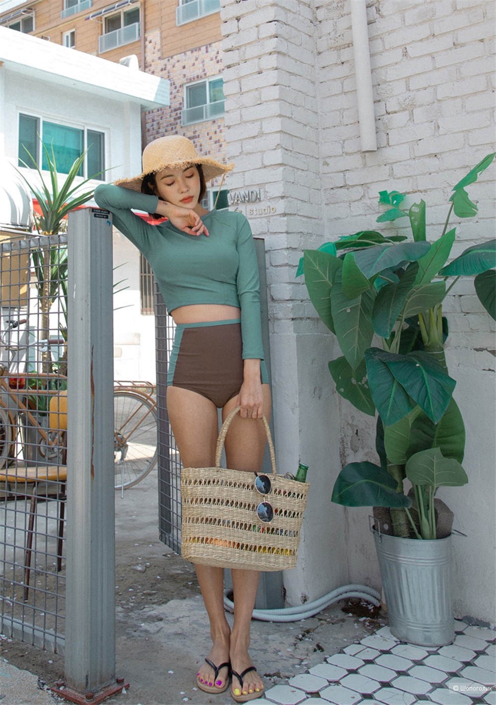 Женский купальник Sea Swimwear Store: рашгард с длинным рукавом + шортики. M (на наш XS-S)