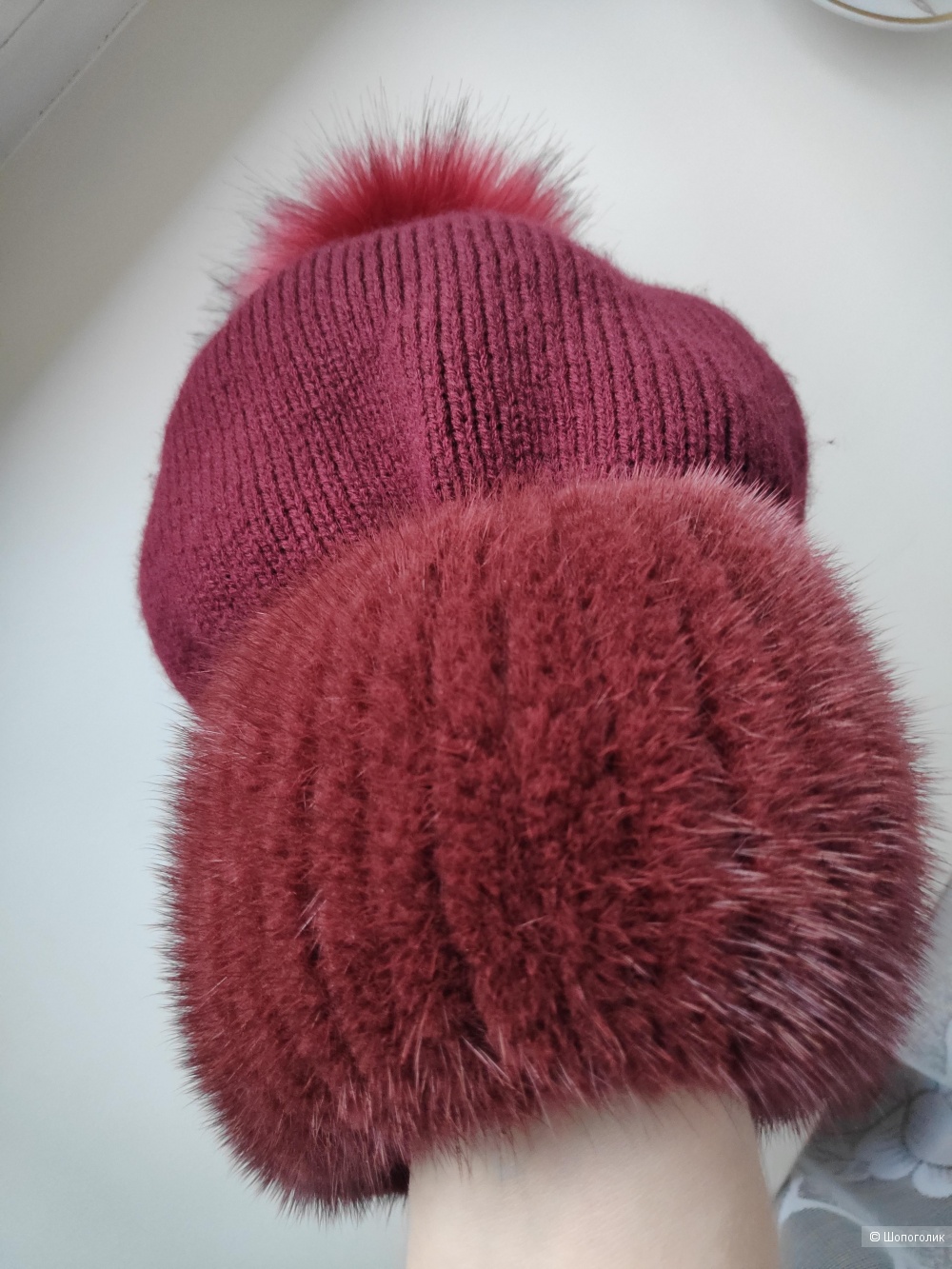 Норковая шапка-бини "София", one size