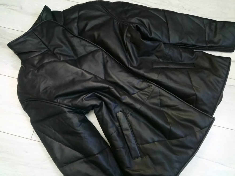 Стеганая утепленная куртка манго, 100% кожа, размер М