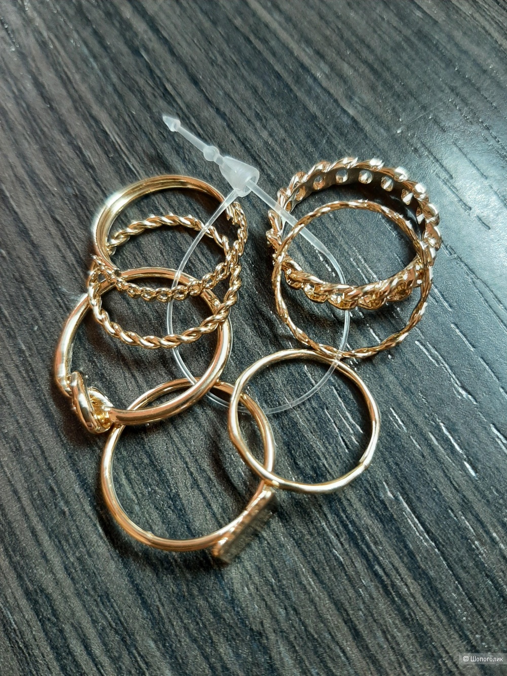 Набор из 7 золотистых колец ASOS DESIGN, S/M (16 mm-17 mm)