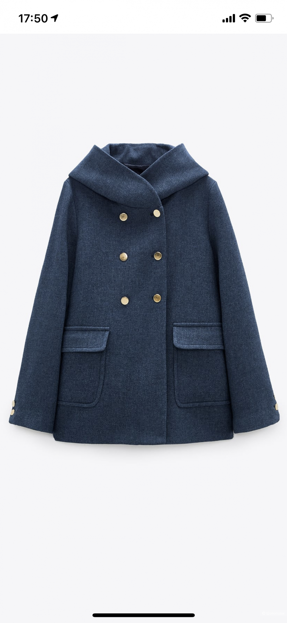 Пальто Zara серое размер М