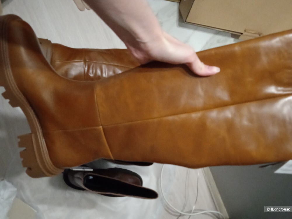 Zara кожаные сапоги, размер 37