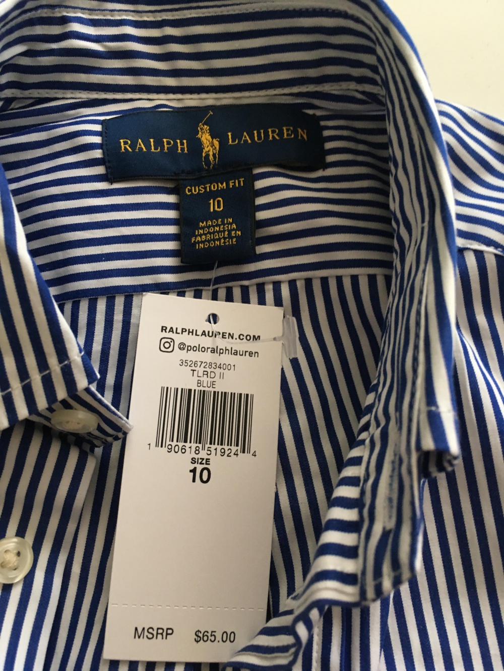 Рубашка на мальчика Ralph Lauren,10 размер НОВАЯ