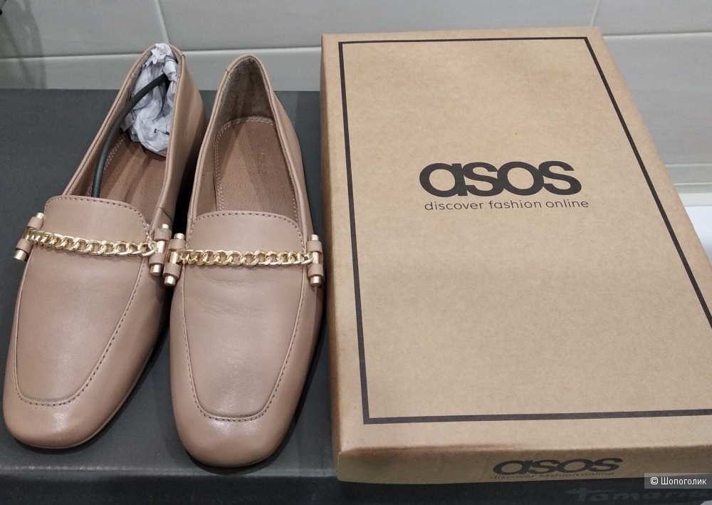 Лоферы кожаные, ASOS, р. 37-38