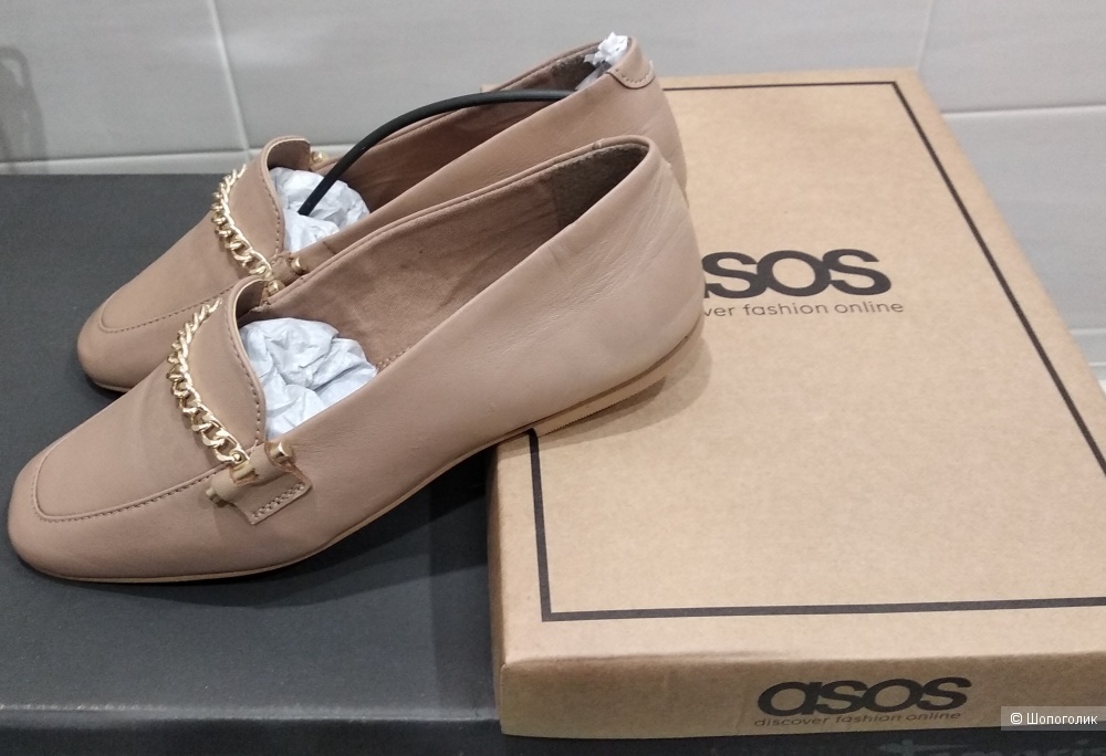 Лоферы кожаные, ASOS, р. 37-38