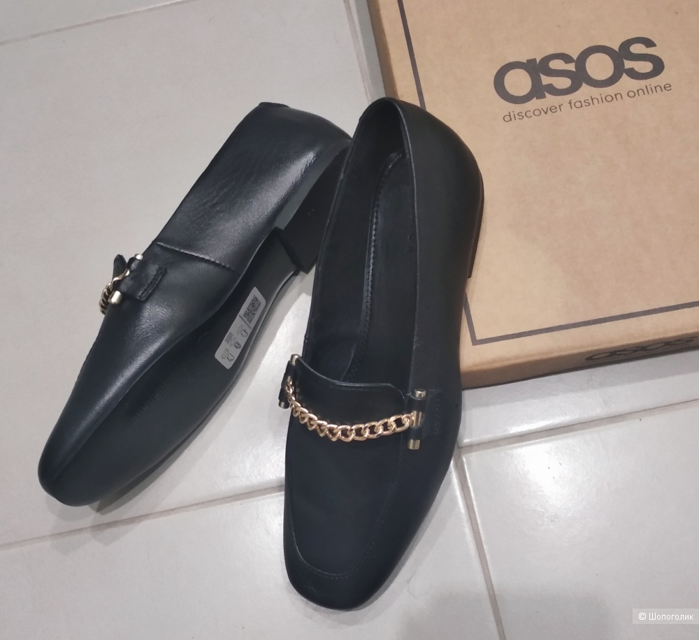 Лоферы кожаные, ASOS, р. 38-39