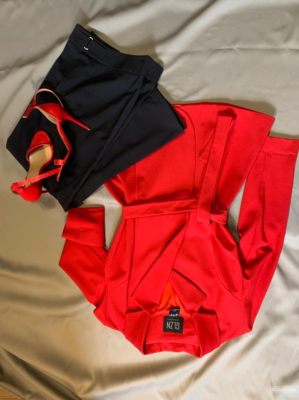Пиджак красный из джерси 42-44