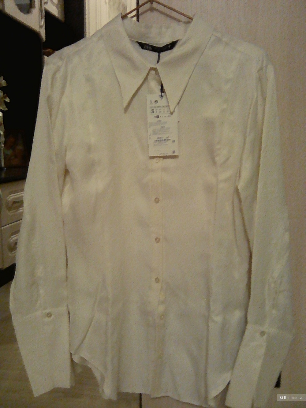 Рубашка из сатина ZARA,размер XS