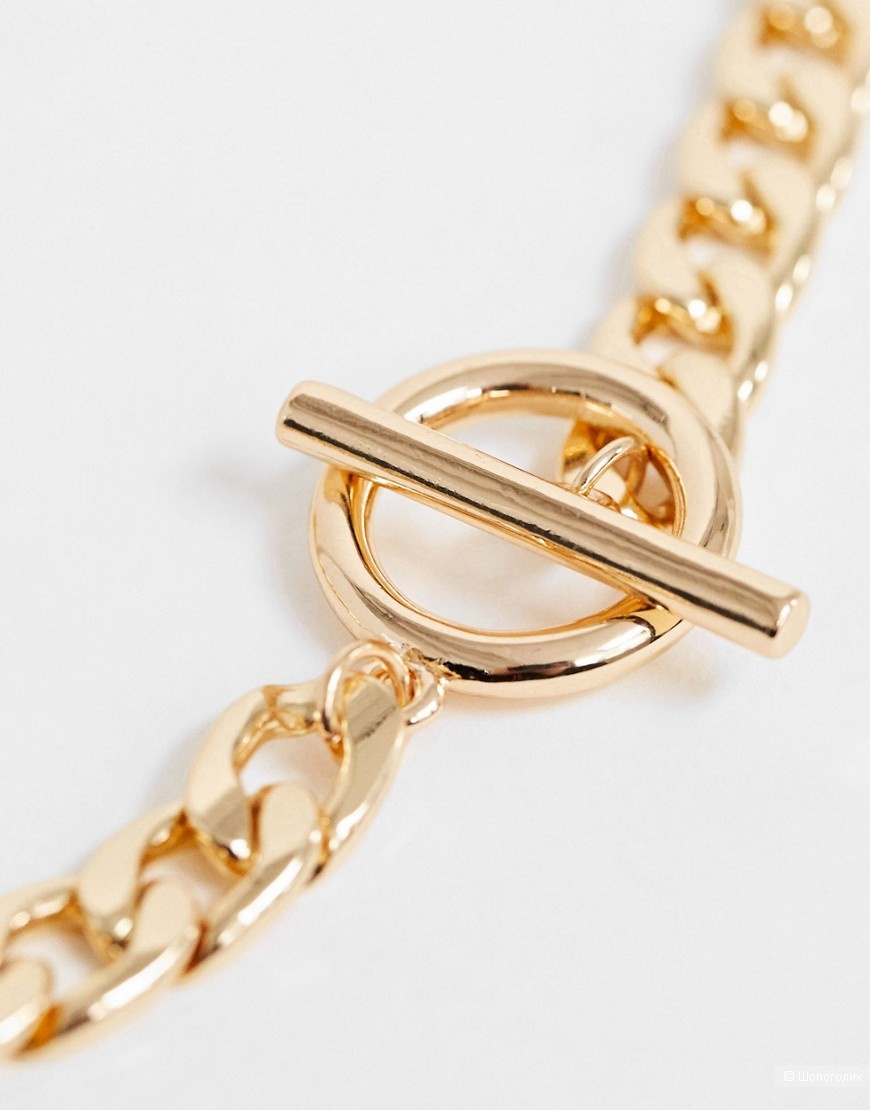 Золотистое ожерелье с Т-образной застежкой ASOS DESIGN