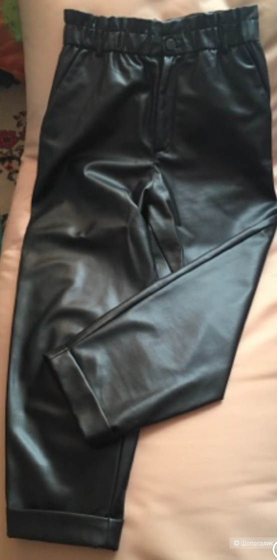 Кожаные брюки Zara размер L