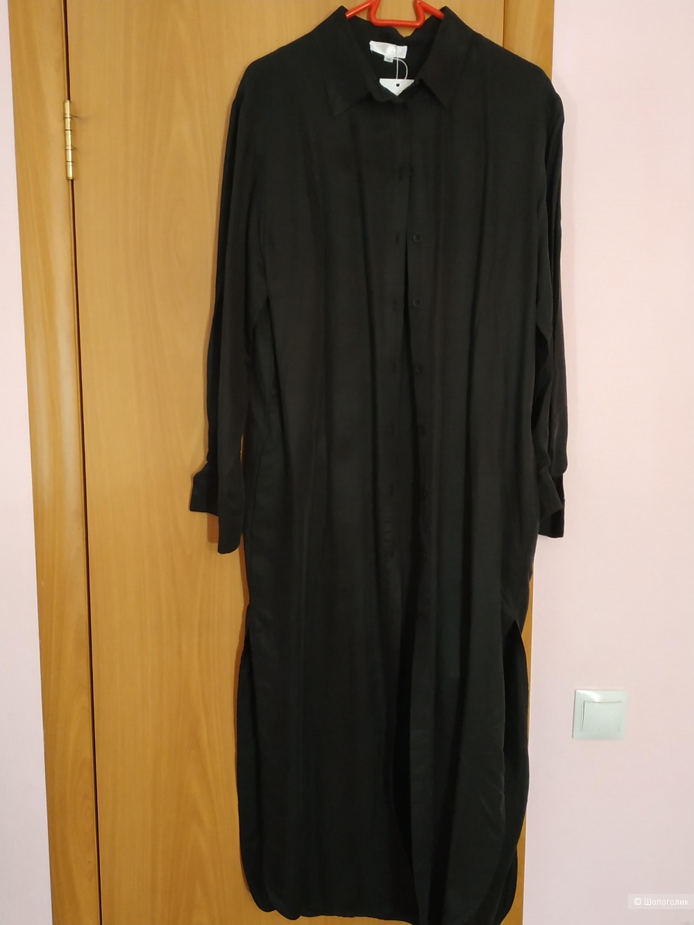 Платье-рубашка черного цвета 46р.