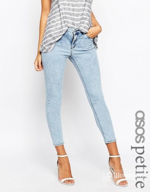 Укороченные облегающие джинсы ASOS PETITE Ridley, W26 L28