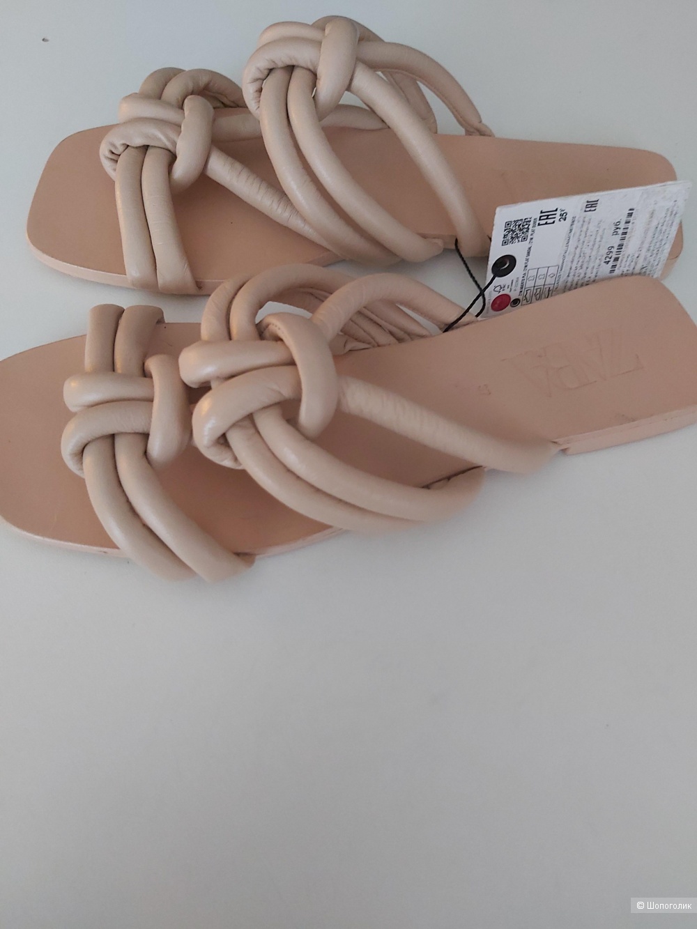 Кожаные шлепанцы/сандалии Zara 36-37 размер
