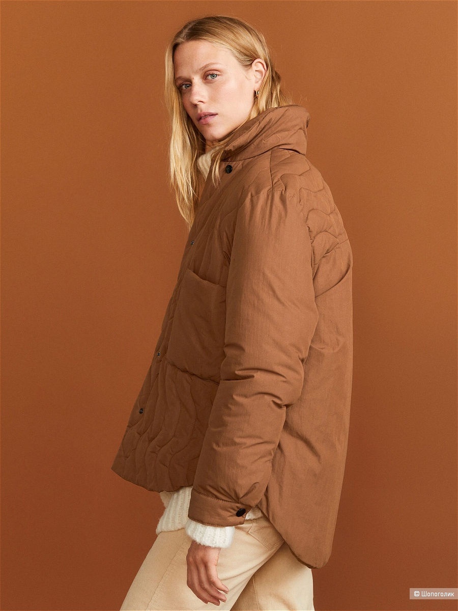Стеганная утепленная куртка- рубашка манго, размер М/L