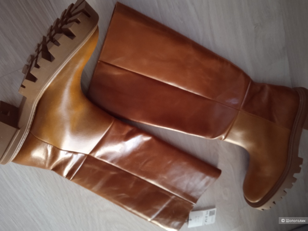 Zara кожаные сапоги, размер 38
