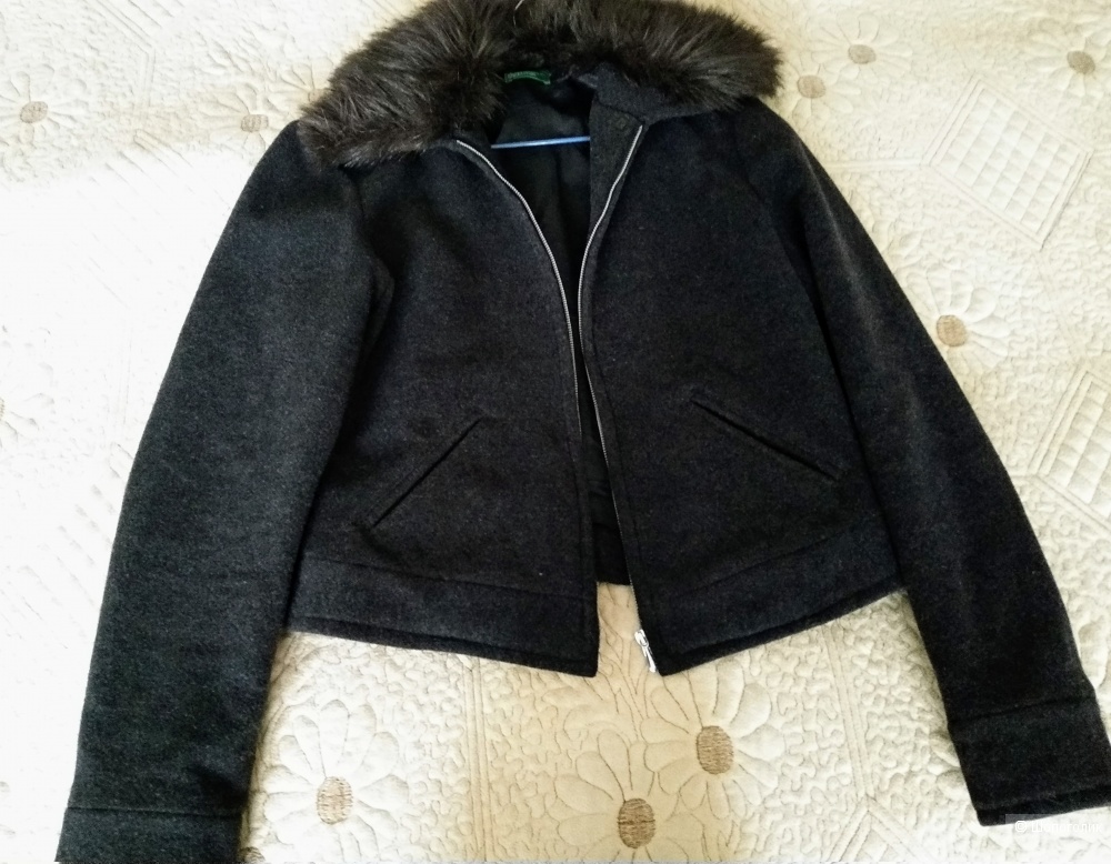 Шерстяная демисезонная куртка, бомбер, Benetton, Италия, S