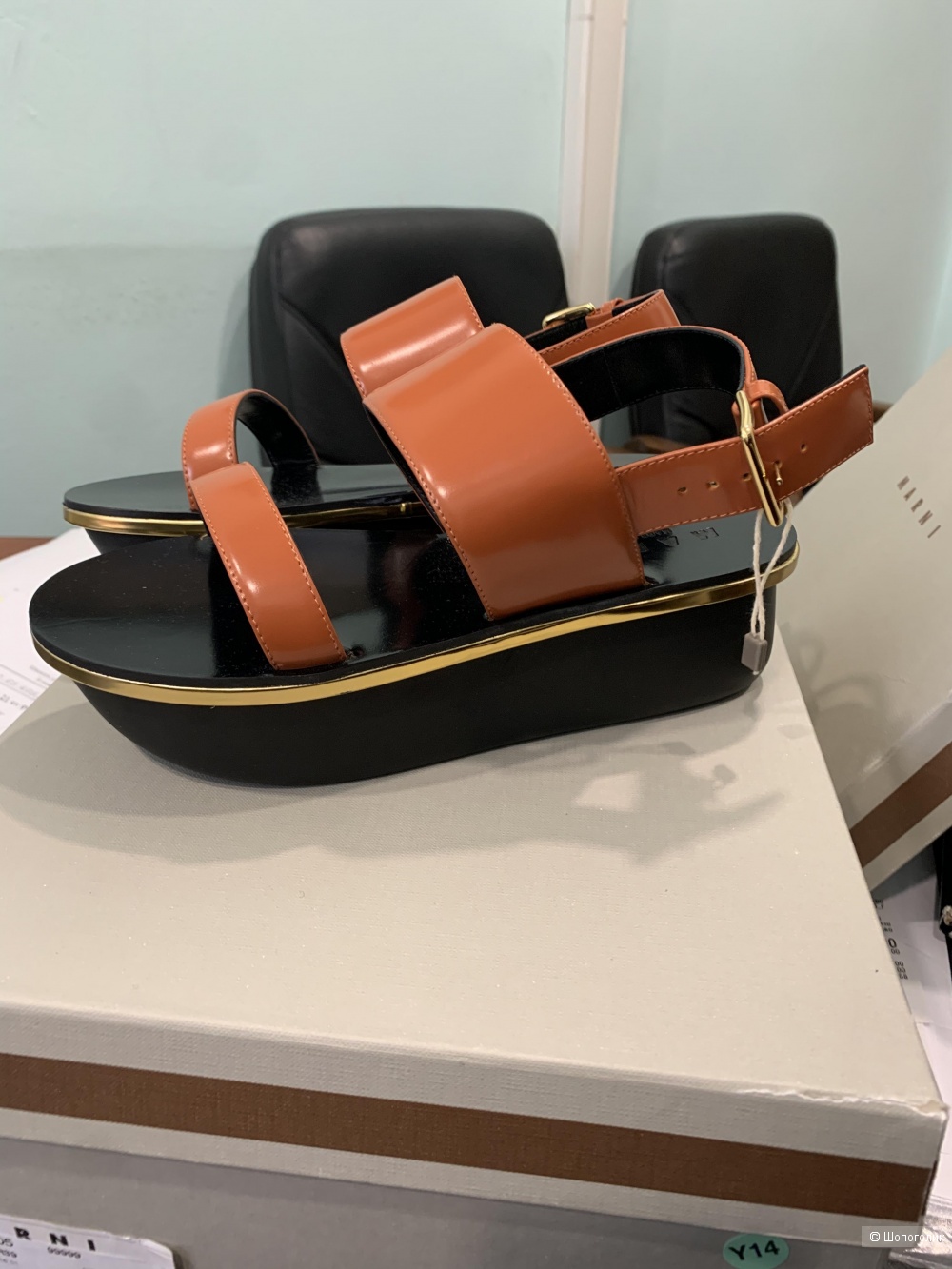 Босоножки MARNI 38 кожа кирпичный цвет