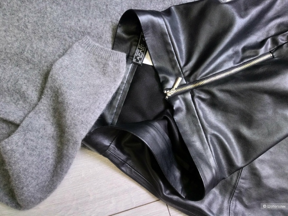 Сет джемпер 100% кашемир Massimo Dutti + кожаная юбка APART , размер S
