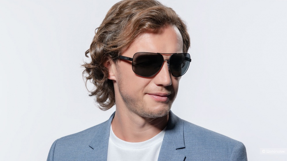 Мужские солнцезащитные очки авиаторы Armani Exchange