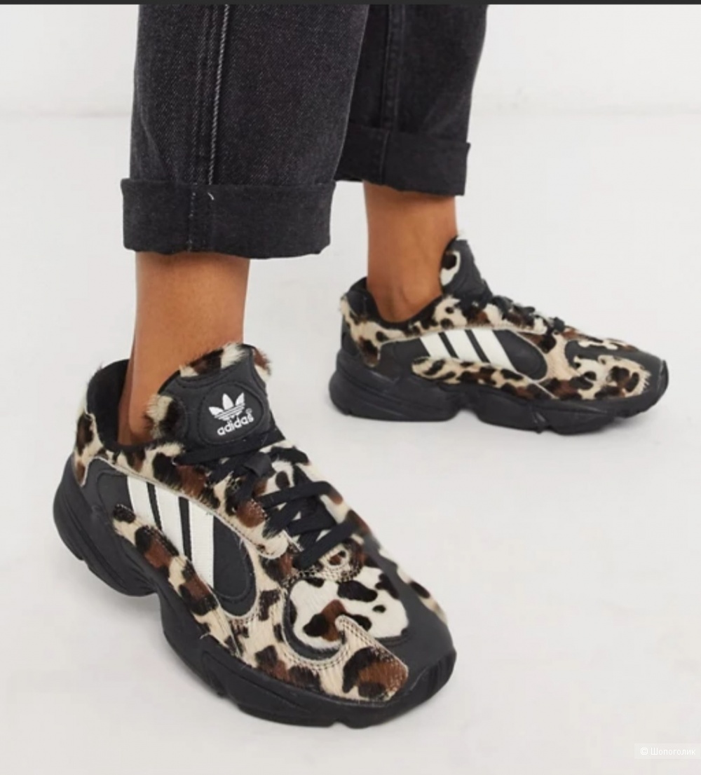 Кроссовки с леопардовым принтом adidas originals yung 1   размер 40