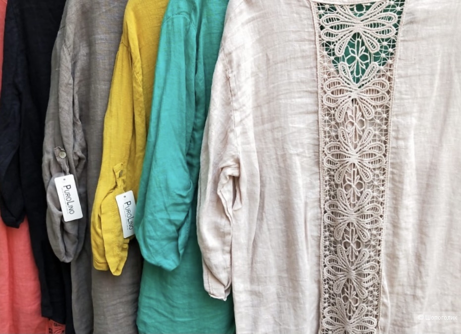 Рубашка накидка ажур PURE LINO, oversize