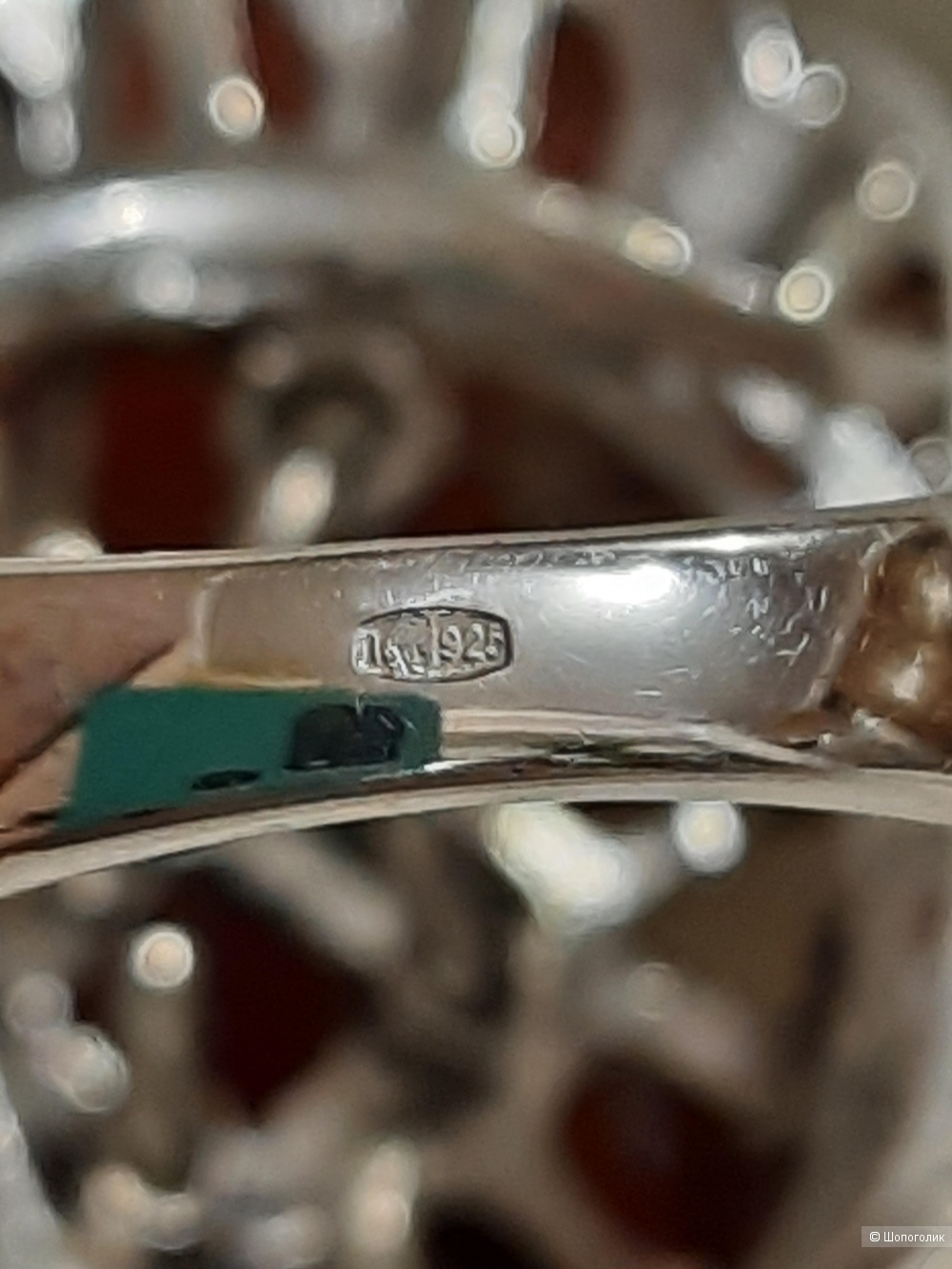 Серебрянное кольцо с гранатами и фианитами BAlex 18 р