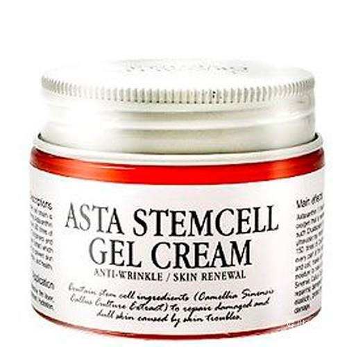 Омолаживающий гель-крем для лица со стволовыми клетками растений Graymelin Asta Stemcell Anti-Wrinkle Gel Cream
