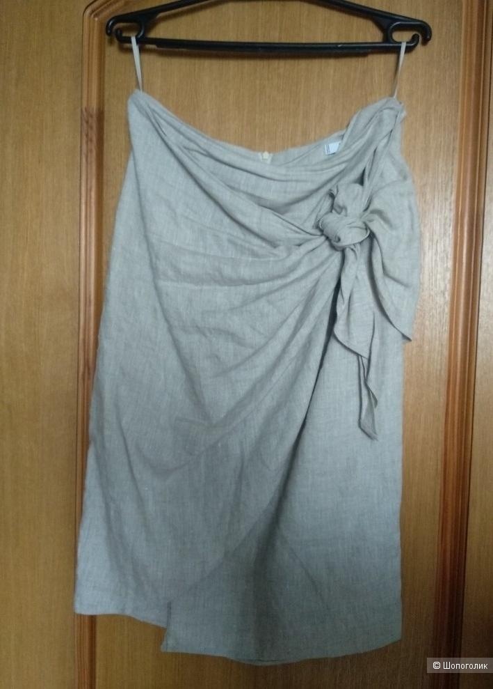 Льняная юбка с запахом Mango UK10 / EUR 38 (44-46 росс)