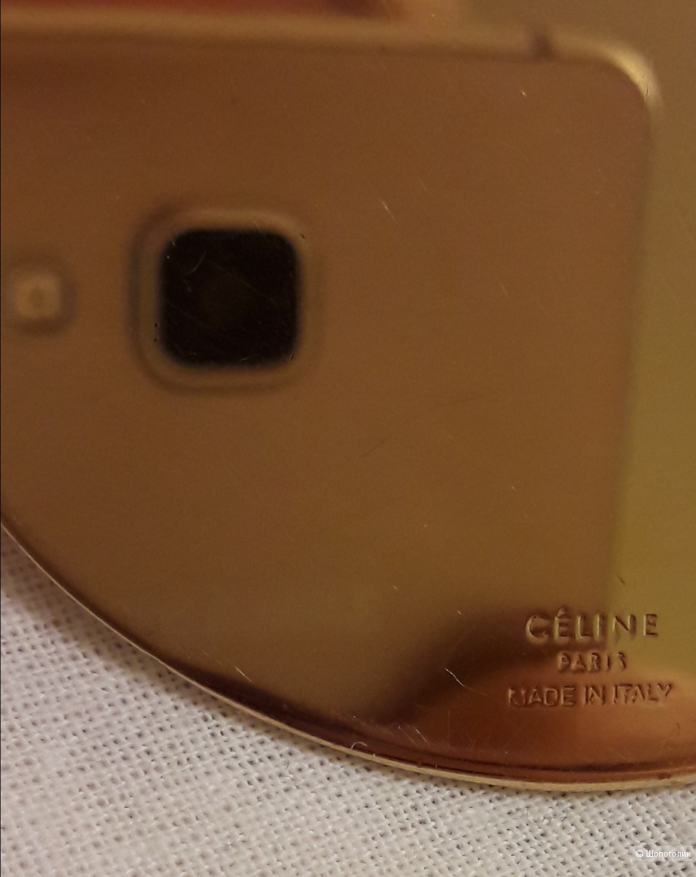 Кулон - медальон позолоченный Celine round disk pendant Селин