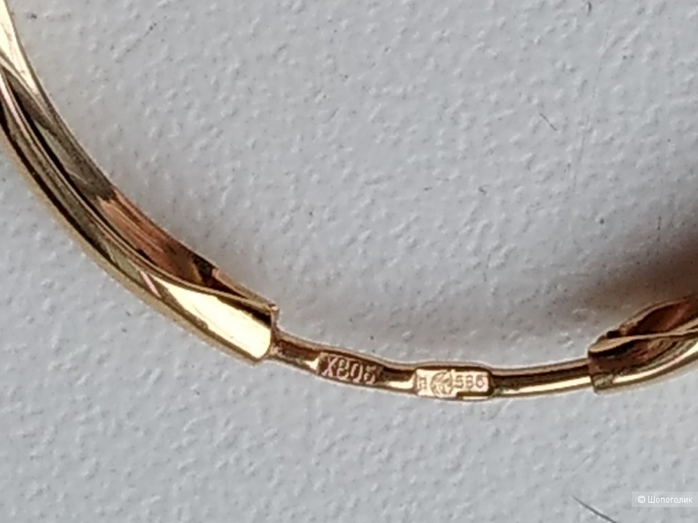 Серьги конго из желтого (лимонного) золота 585.