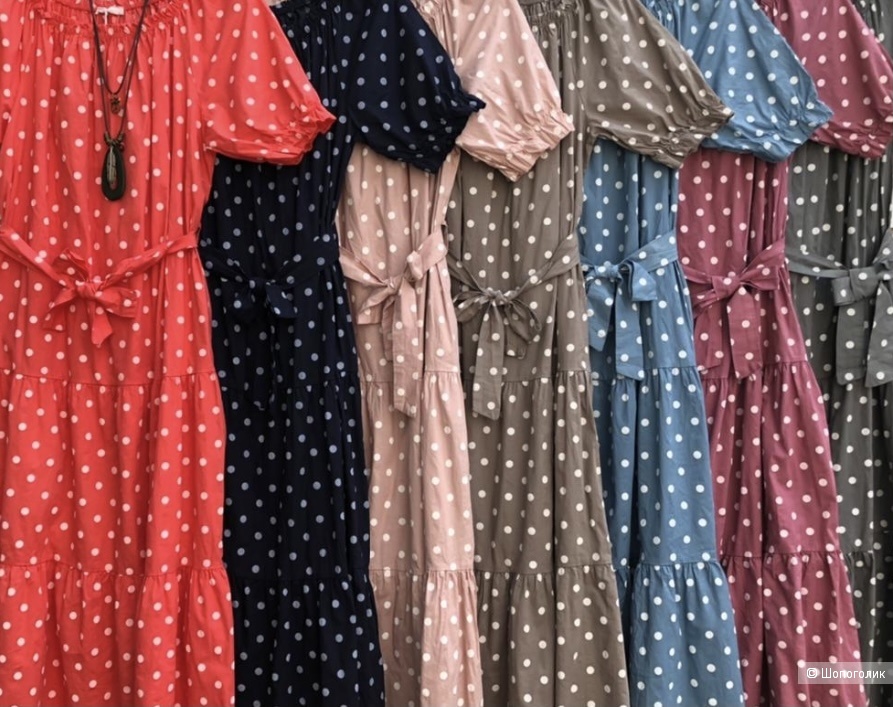 Платье в горох макси New Collection polka dot, 42-52