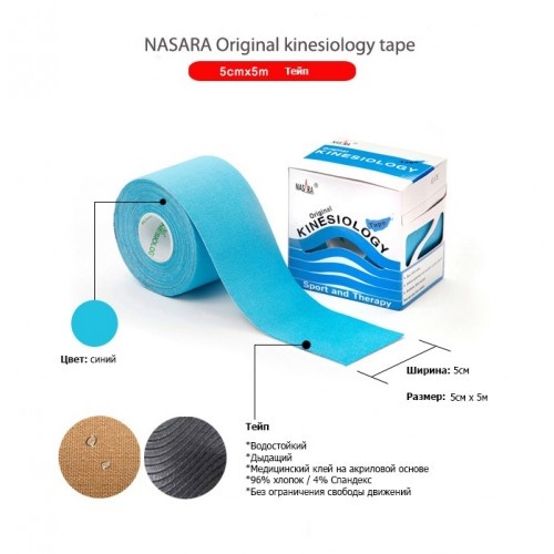 Тейп для тела NASARA Original Kinesiology Tape 5cm x 5m