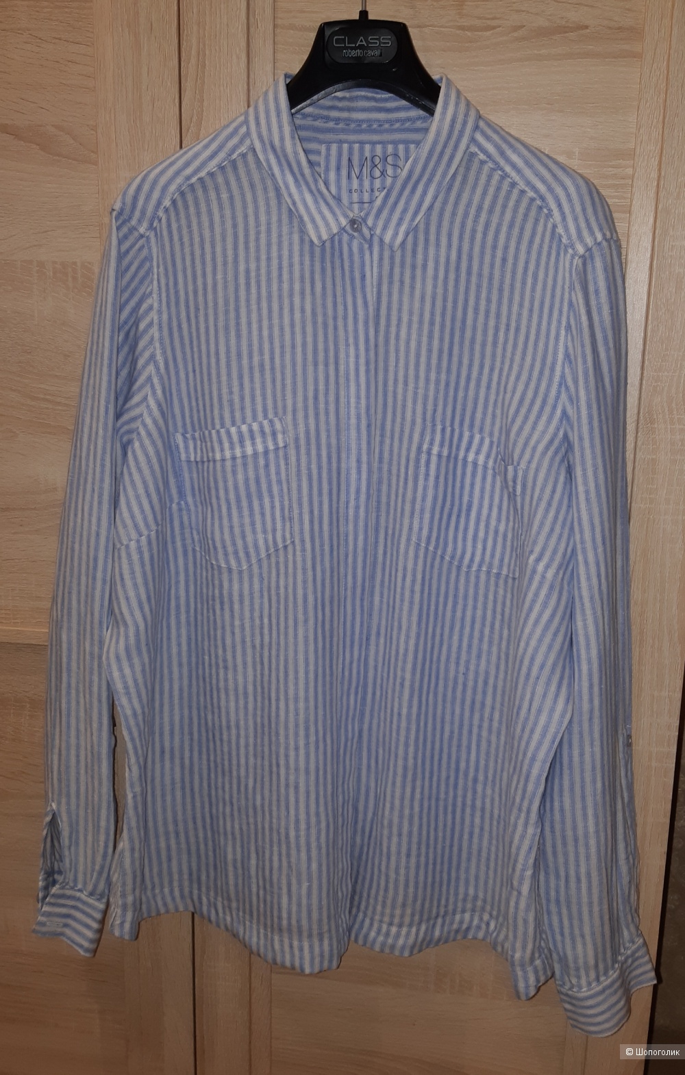 Льняная рубашка marks&spencer, размер 46/48/50