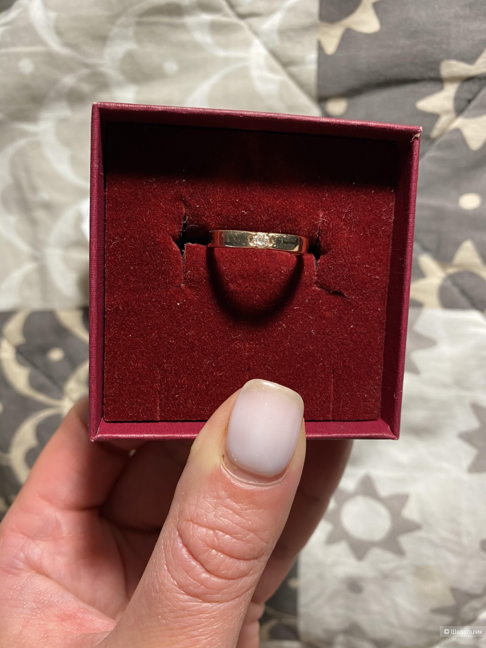 Кольцо с бриллиантом, московский ювелирный зарод, размер 16