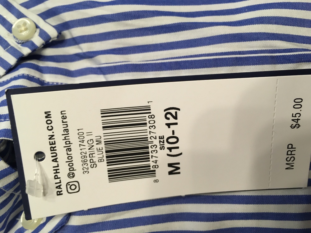 Рубашка на мальчика Ralph Lauren,10-12 размер НОВАЯ