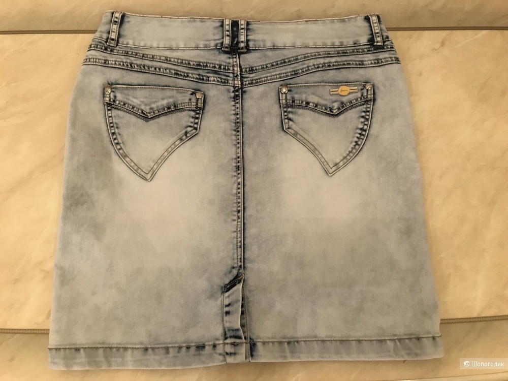 Комплект (юбка джинсовая, блуза Nike), р 48