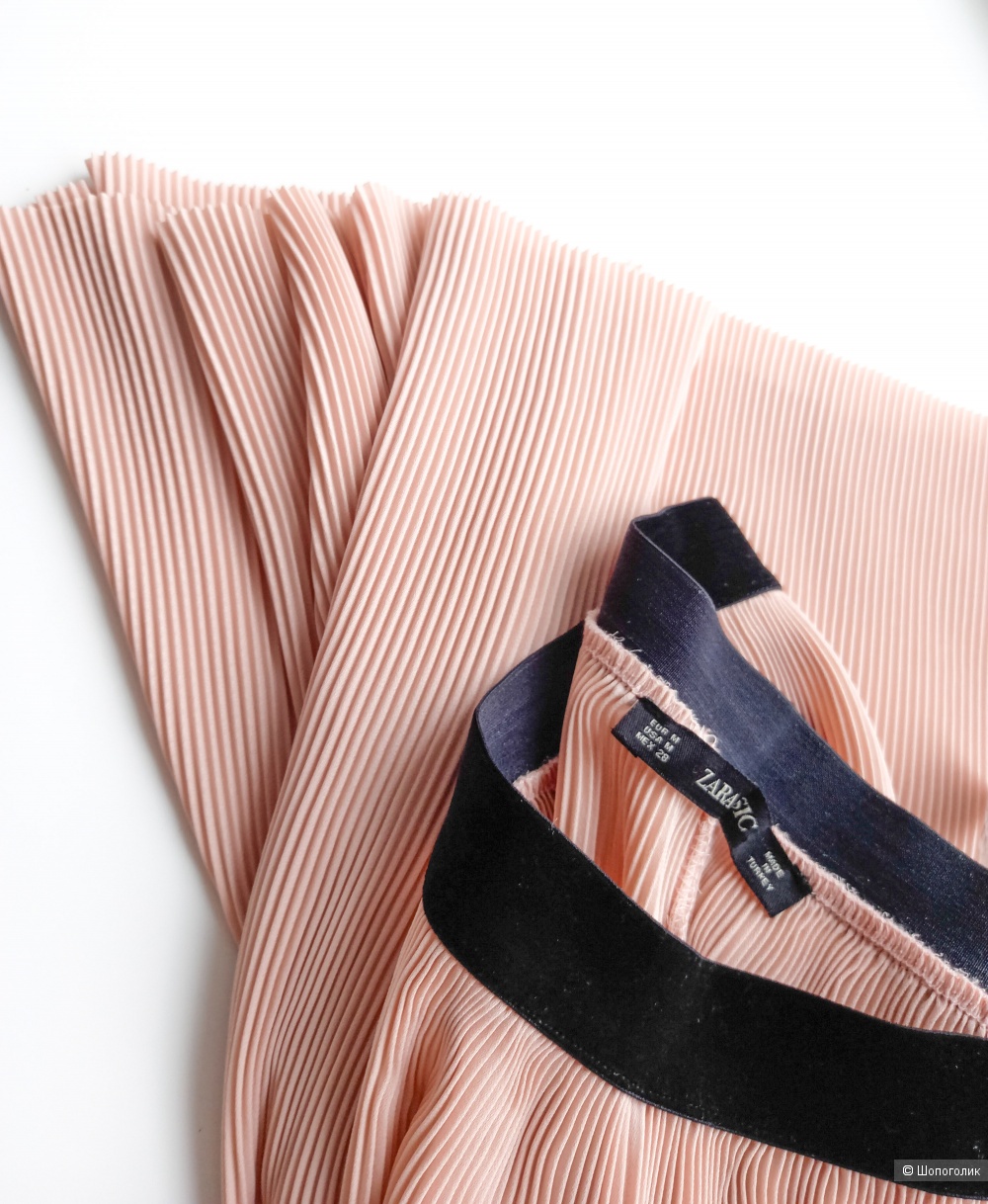 Юбка брюки плиссированные розовые ZARA BASIC XS S M