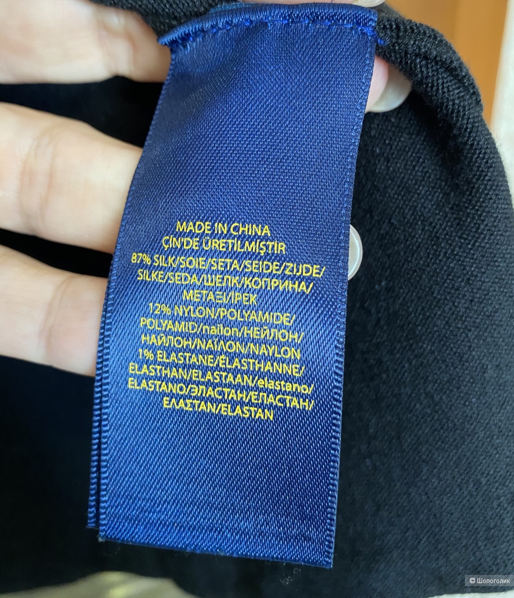 Шелковый топ с баской POLO RALPH LAUREN, L
