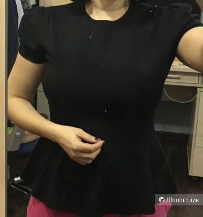 Шелковый топ с баской POLO RALPH LAUREN, L