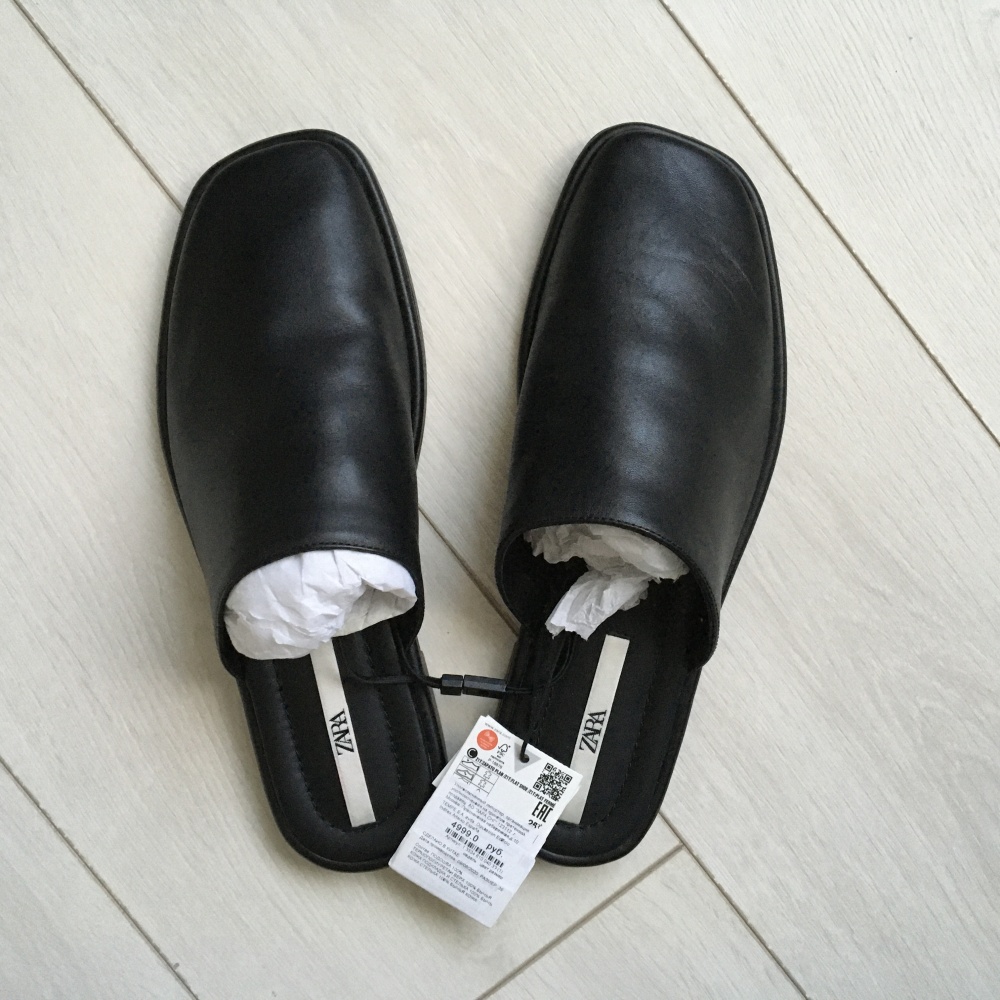 Кожаные мюли Zara 39