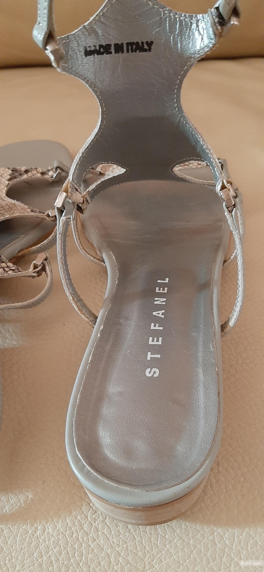 Stefanel босоножки-сандалии, серые , 39 р-р, 25 см